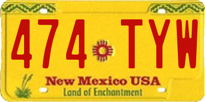 NM license plate 474TYW