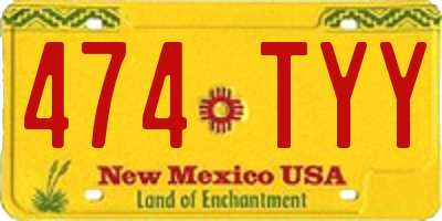NM license plate 474TYY