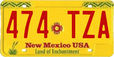 NM license plate 474TZA