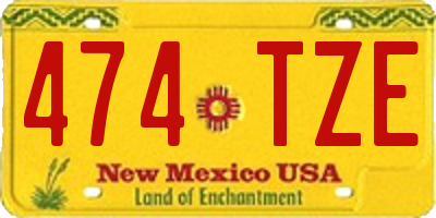 NM license plate 474TZE