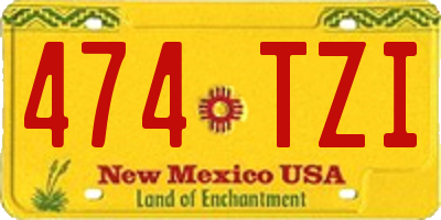 NM license plate 474TZI