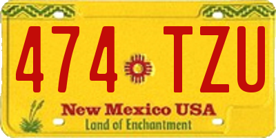 NM license plate 474TZU