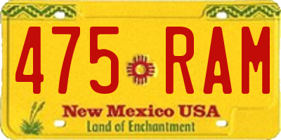 NM license plate 475RAM