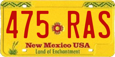 NM license plate 475RAS