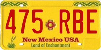 NM license plate 475RBE