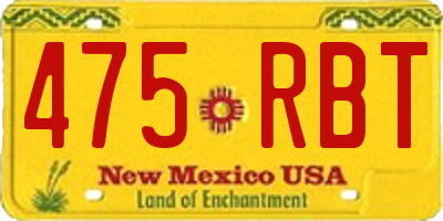 NM license plate 475RBT