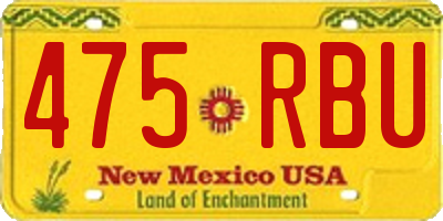 NM license plate 475RBU