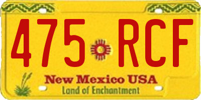 NM license plate 475RCF