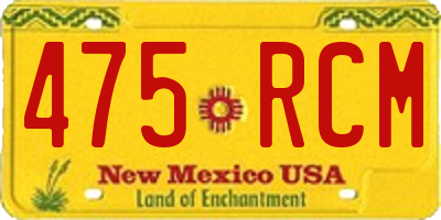 NM license plate 475RCM