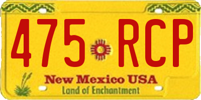 NM license plate 475RCP