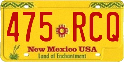NM license plate 475RCQ