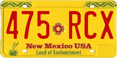 NM license plate 475RCX