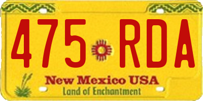 NM license plate 475RDA
