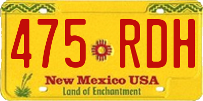 NM license plate 475RDH