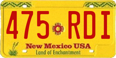 NM license plate 475RDI