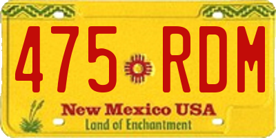 NM license plate 475RDM