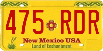 NM license plate 475RDR