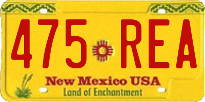 NM license plate 475REA