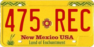 NM license plate 475REC