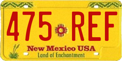 NM license plate 475REF