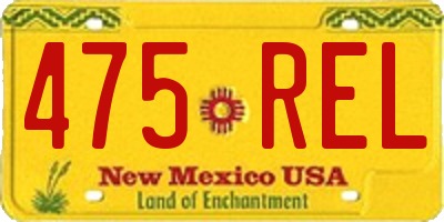 NM license plate 475REL