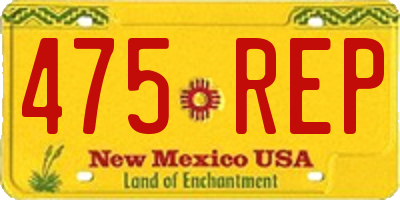NM license plate 475REP