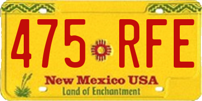 NM license plate 475RFE