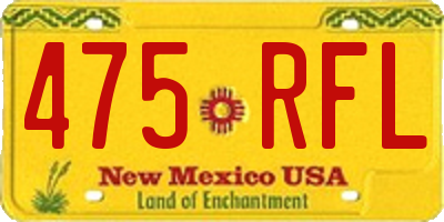 NM license plate 475RFL