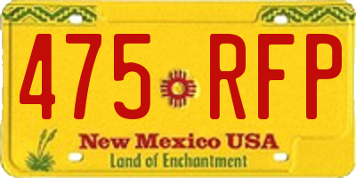 NM license plate 475RFP