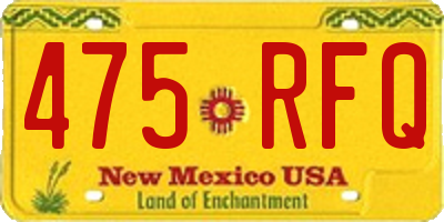 NM license plate 475RFQ