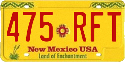 NM license plate 475RFT