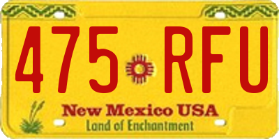 NM license plate 475RFU