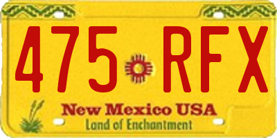 NM license plate 475RFX