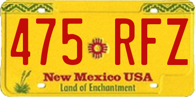 NM license plate 475RFZ
