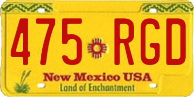 NM license plate 475RGD