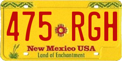 NM license plate 475RGH