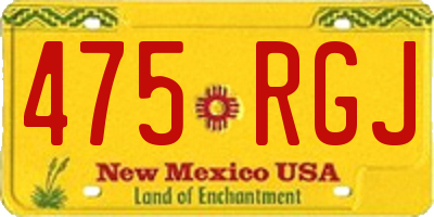 NM license plate 475RGJ