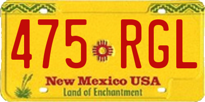 NM license plate 475RGL