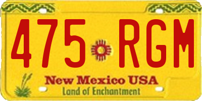 NM license plate 475RGM