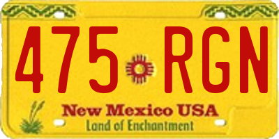 NM license plate 475RGN