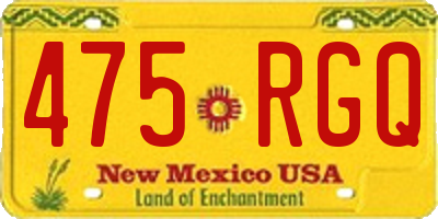NM license plate 475RGQ