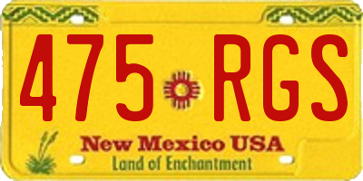 NM license plate 475RGS