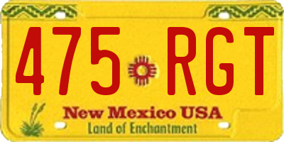 NM license plate 475RGT
