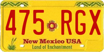 NM license plate 475RGX