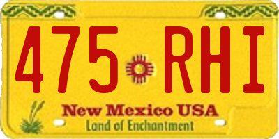 NM license plate 475RHI
