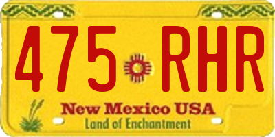 NM license plate 475RHR