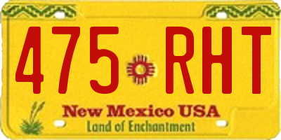 NM license plate 475RHT