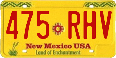 NM license plate 475RHV