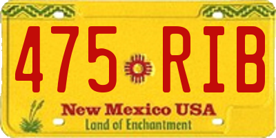 NM license plate 475RIB