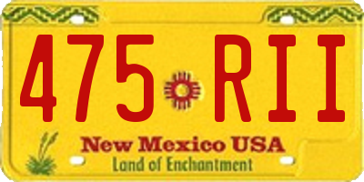 NM license plate 475RII